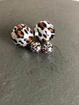 Double Leopard Pearl Stud Earrings