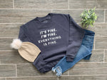 Everything is Fine Signature Sweatshirt on Heathered Navy