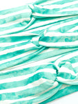 Teal Watercolor Striped Headband