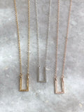 Open Box Pendant Necklace
