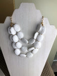 Helen Triple Strand Statement Necklace