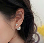 Double Pearl Stud Earrings