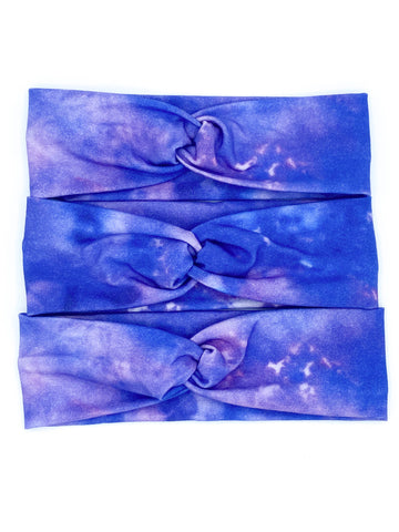 Blue Violet Tie Dye Headband