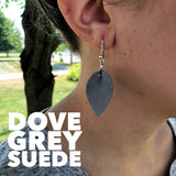 Dove Grey Sueded Dangle Earrings