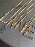Large Letter / Initial Necklace in Gold