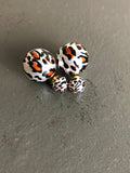 Double Leopard Pearl Stud Earrings